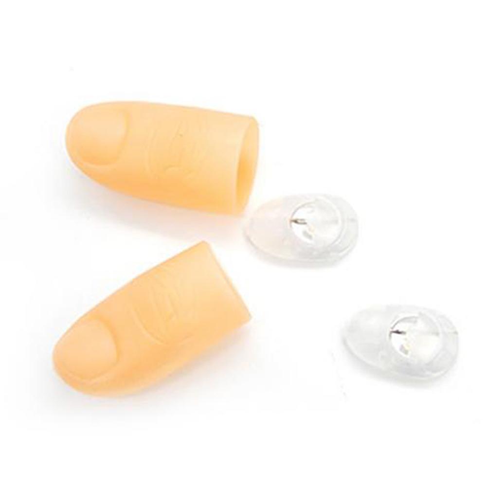 1 Pair Creative Toy Red Light Up Thumb Tips With LED Red Magic Thumb Tip Light Illusion Soft Standard Size Halloween Toy