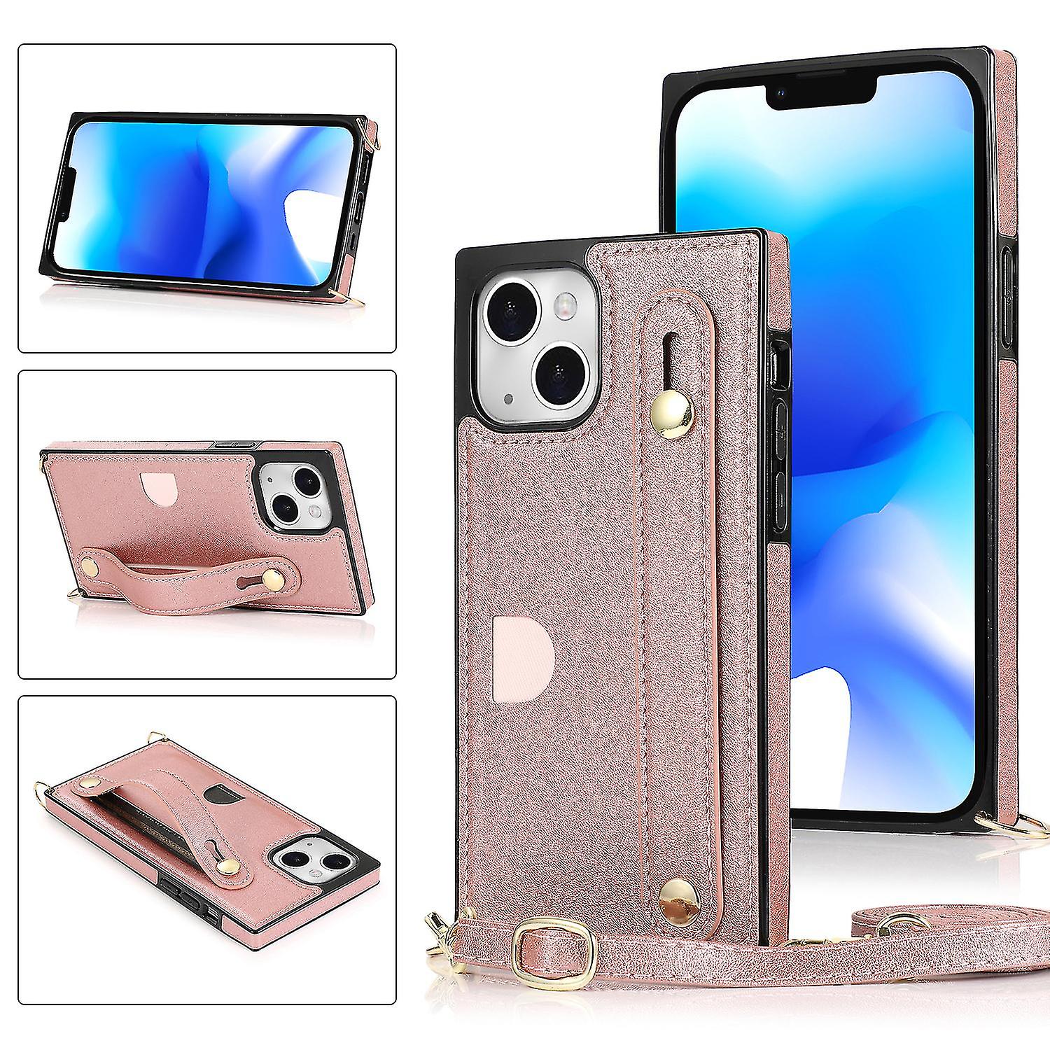 Phone Case Iphone 14 Plus With Loop Lanyard Pu Leather