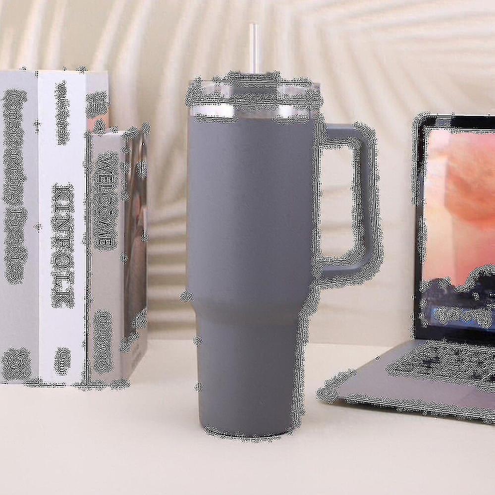 40 Oz Tumbler Straw Lid Insulated Stainless Steel Water Bottle Coffee Mug Travel