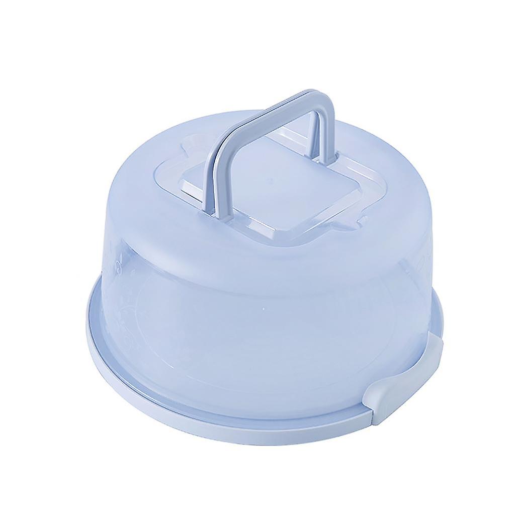 Plastic Cake Box Round Cake Storage Carrier Container Lockable Lid Blue