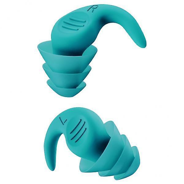 2xNoise Reduction Ear Plugs Silicone Sound Blocking for Sleep Snoring Swimming Blue