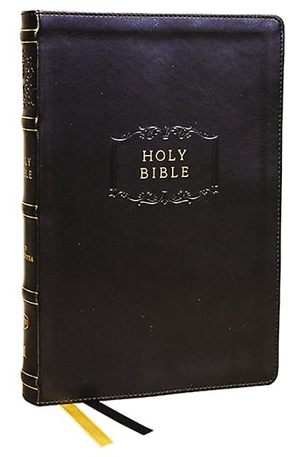 Kjv Holy Bible With Apocrypha And 73000 Centercolumn Cross References Black Leat by Thomas Nelson Leather  fine binding Book