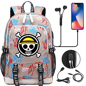One Piece Printed USB Teenager School Bag Primary and Secondary