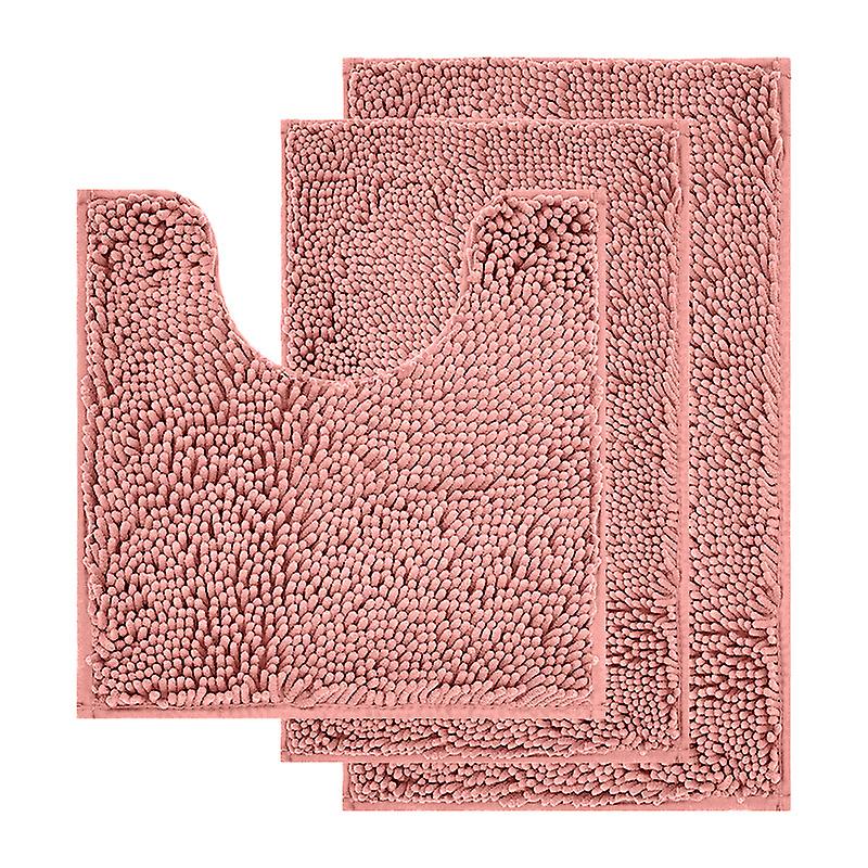3 kpl silmukkakylpymatto erittäin pehmeä kylpyhuonematto liukumaton wc-maton jalustasetti