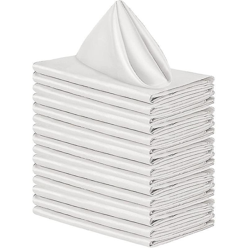 12pcs serviettes en tissu, pouces serviettes de table en satin, tissu de serviettes réutilisables pour mariage