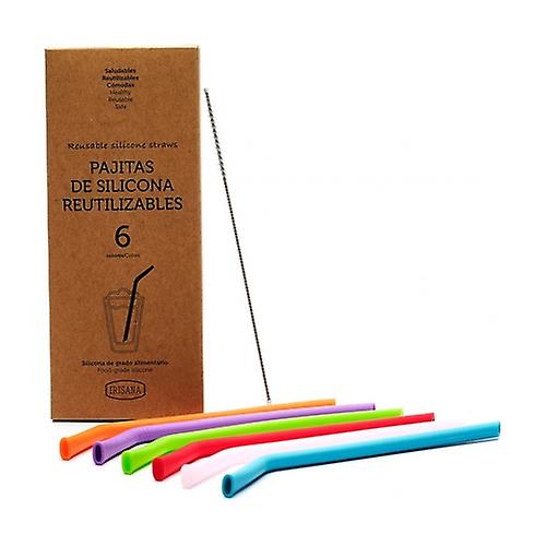 Reusable silicone straws 6 units