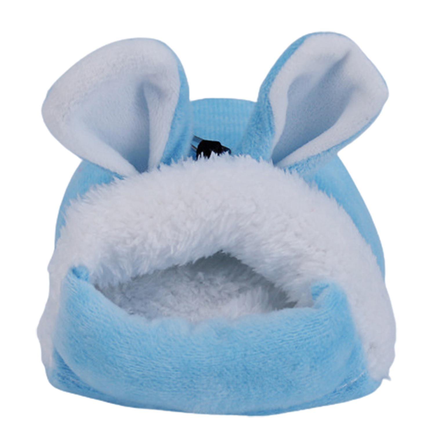 ZHOUBA Hamster Nest Adorable Rabbit Design Plush Keep Warmth Cage House for Small Pets Playing