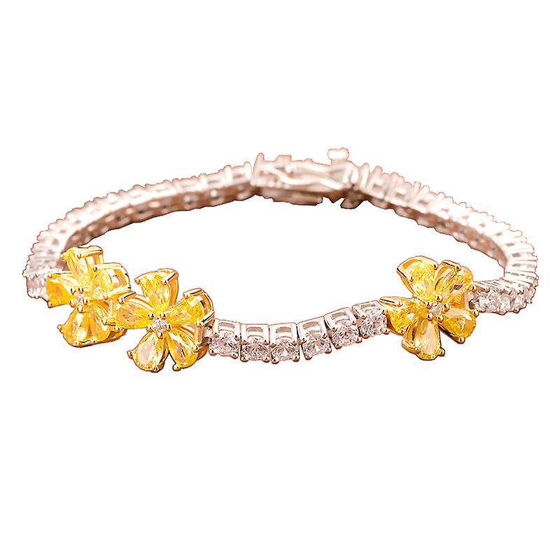 Sterling Silver Simple Ins Niche Design Full Diamond Bracelet