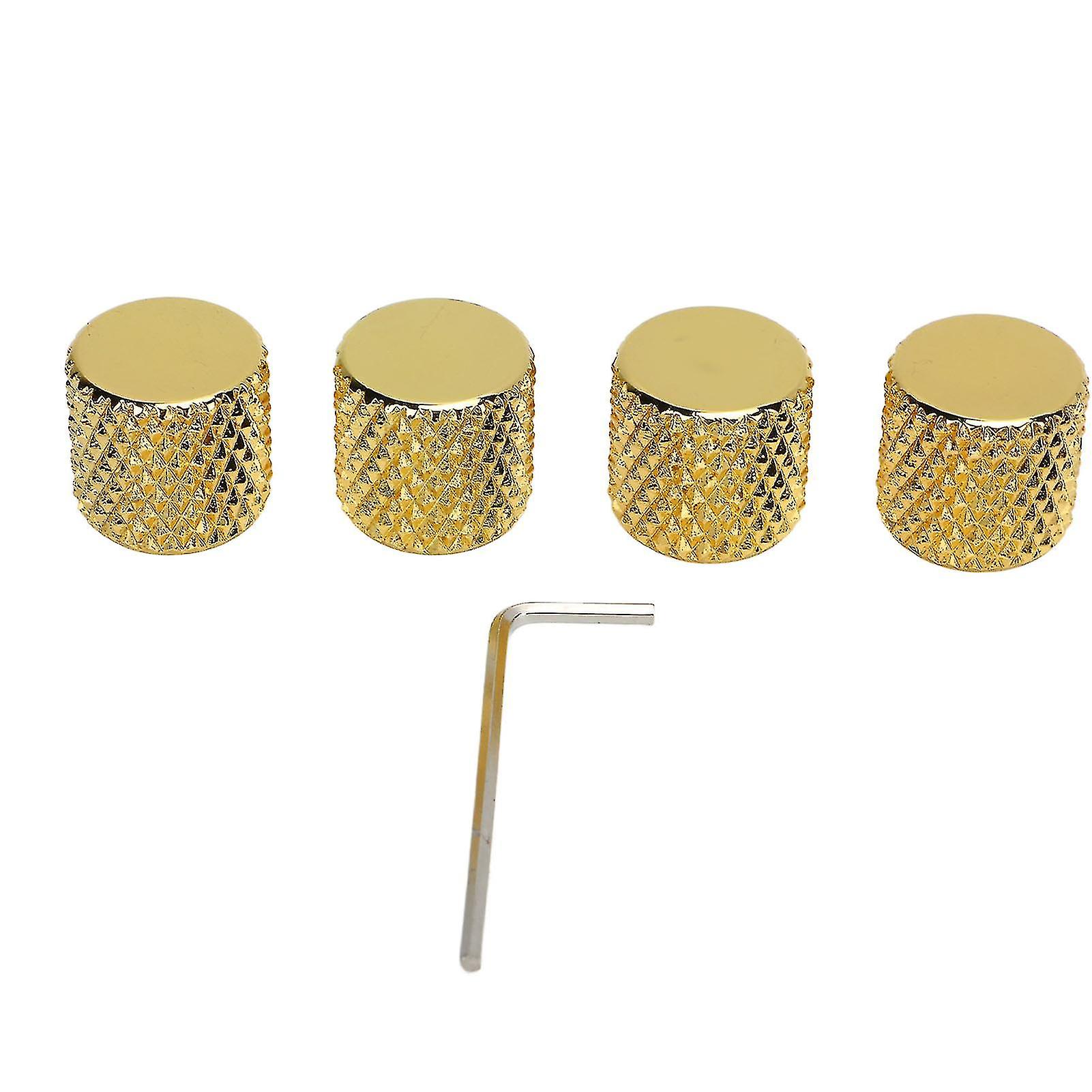 4Pcs Guitar Dome Knobs Speed Control Volume Tone Adjustment Electric Guitars Parts Gold