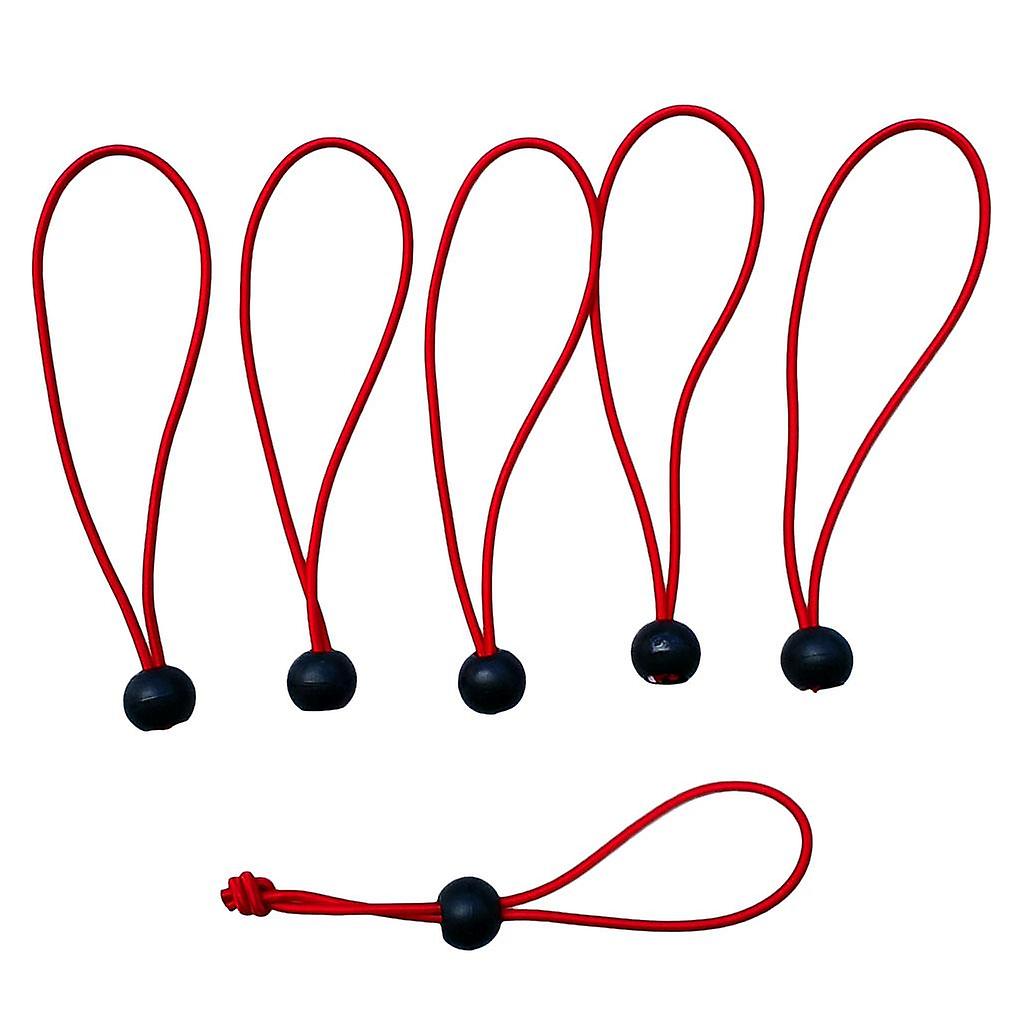6 Peças de Corda de Bola Bungee Pesada para Tenda de Amarração Tope Preto 4 polegadas