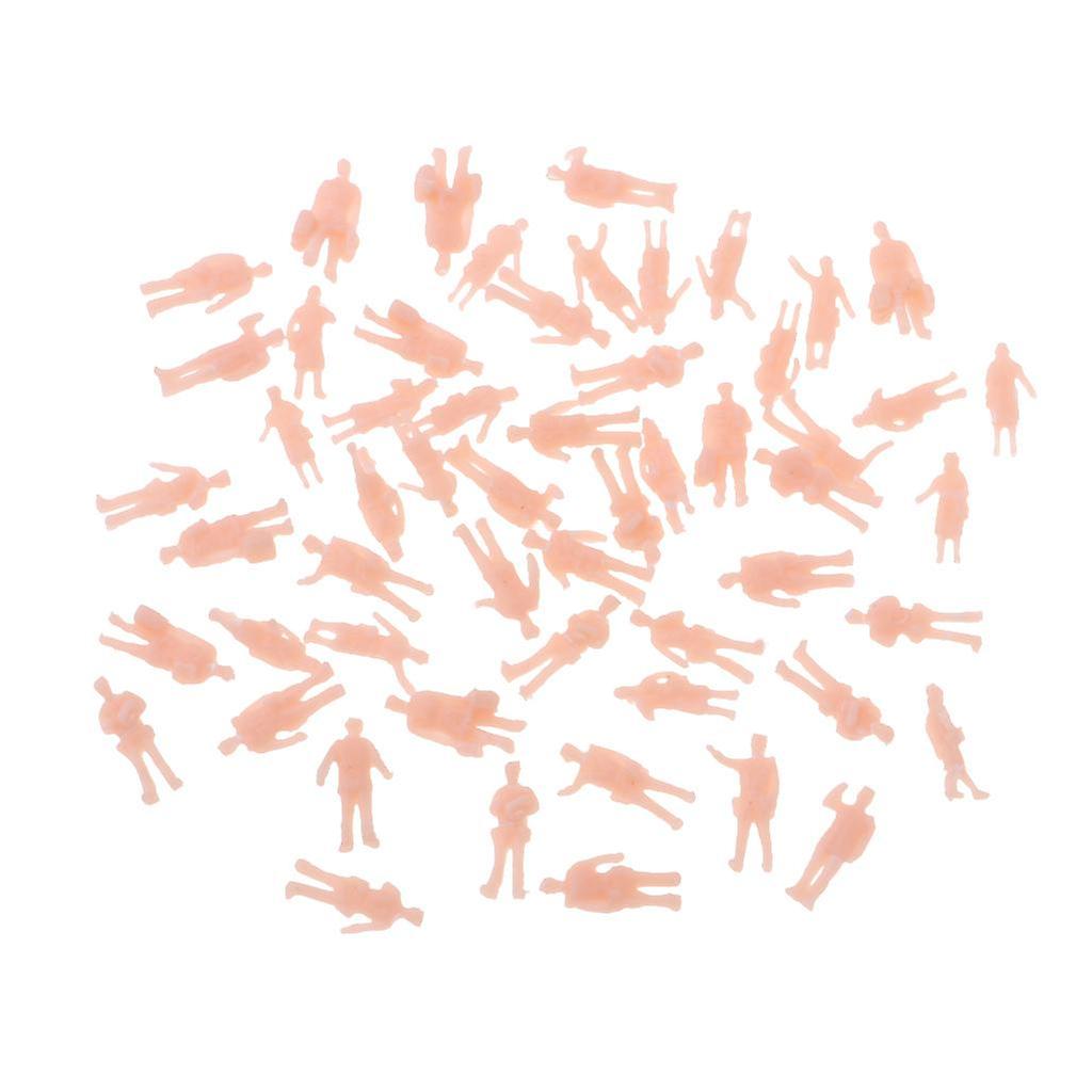 56pcs Unpainted Model Train People Figures HO Scale Model Miniature Figures