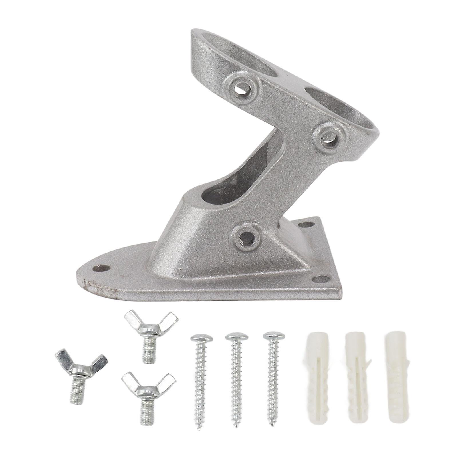 Double Hole Aluminum Alloy Flag Pole Bracket Rust Resistant Thick Outdoor Silver