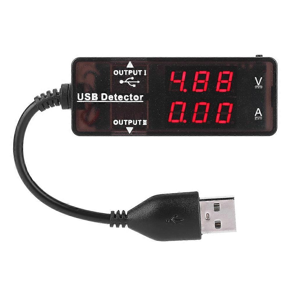 Risegun USB Voltage Current Meter Dual Display USB Detector Voltmeter Ammeter, Voltage Current Meter Battery Capacity Tester, Single Color, USB