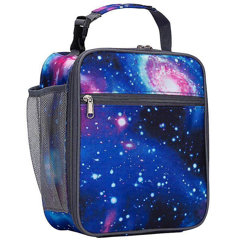 Lunch Box για αγόρια, κορίτσια, παιδιά μονωμένη τσάντα μεσημεριανού γεύματος, ιδανικό για προσχολική, K-6, μαλακά διαμερίσματα όψεων, ευρύχωρο, χωρίς BPA, ασφαλές για τρόφιμα (γαλαξίας-μωβ)