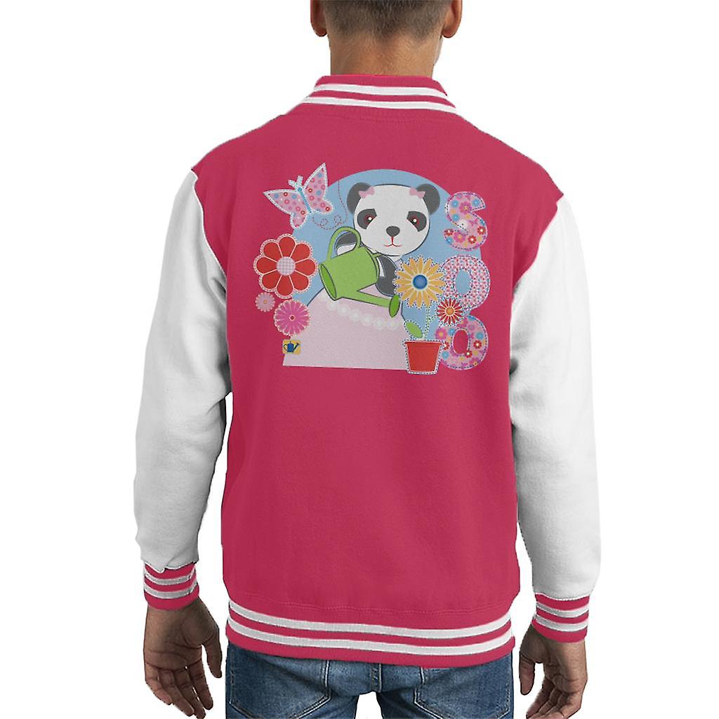 Sooty Soo Watering Flowers Kid's Varsity Jacket