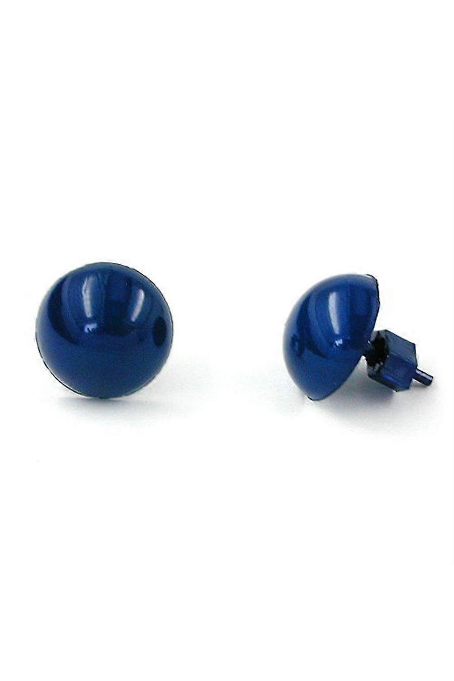 Earrings Plastic Round Blue - Gl01838