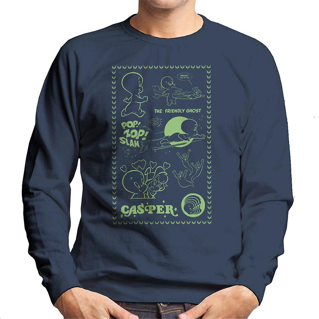 Casper The Friendly Ghost Pop Zop Slam Stamp Men's Sweatshirt