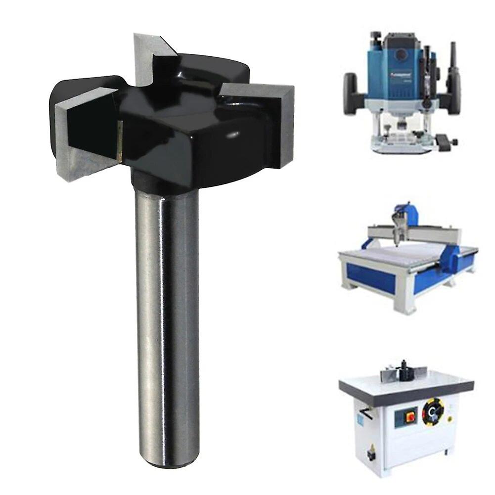 1pc 1/4 End Mill 3 Flute Wood Planer Bit Face Mill CNC psucboard Surfacing Milling Cutter for MDF Wood MDF Cutting~10924