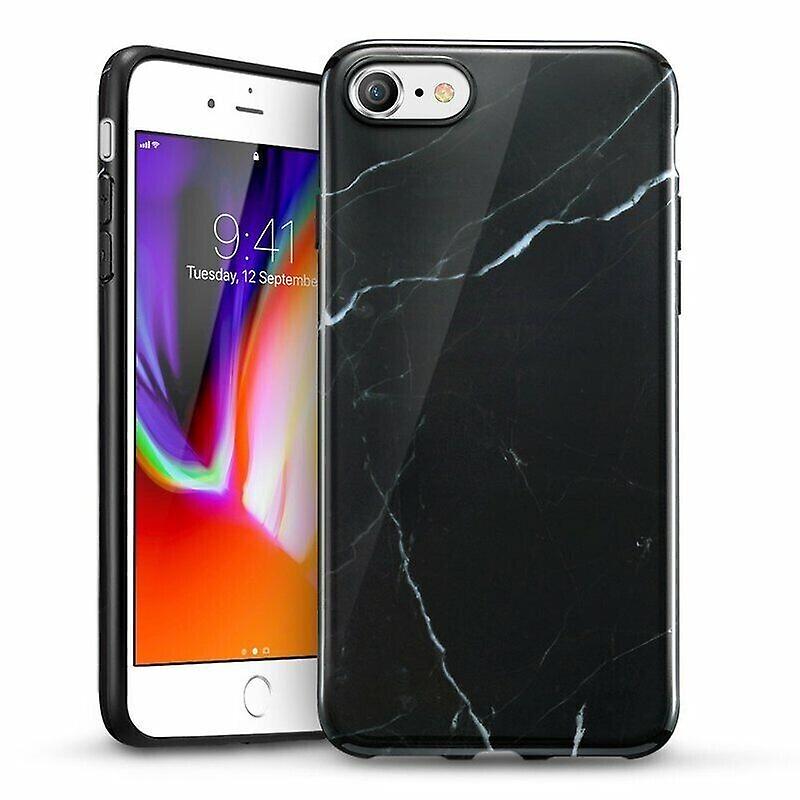 Esr Iphone Se 2022/2020/8/7 Premium Soft Back Case With Marble Pattern - Black