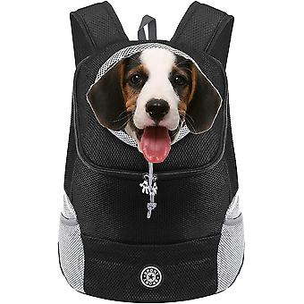Veeki Comfort Dog Cat Carrier -reppu, Puppy Pet -etureppu, jossa hengittävä Head Out -muotoilu ja pehmustettu olkapää ulkoiluunL