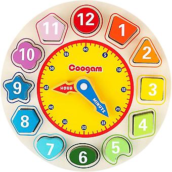 Wooden Color Sorting Clock - Class Time Number Pads Early Learning Educational Toy Gift