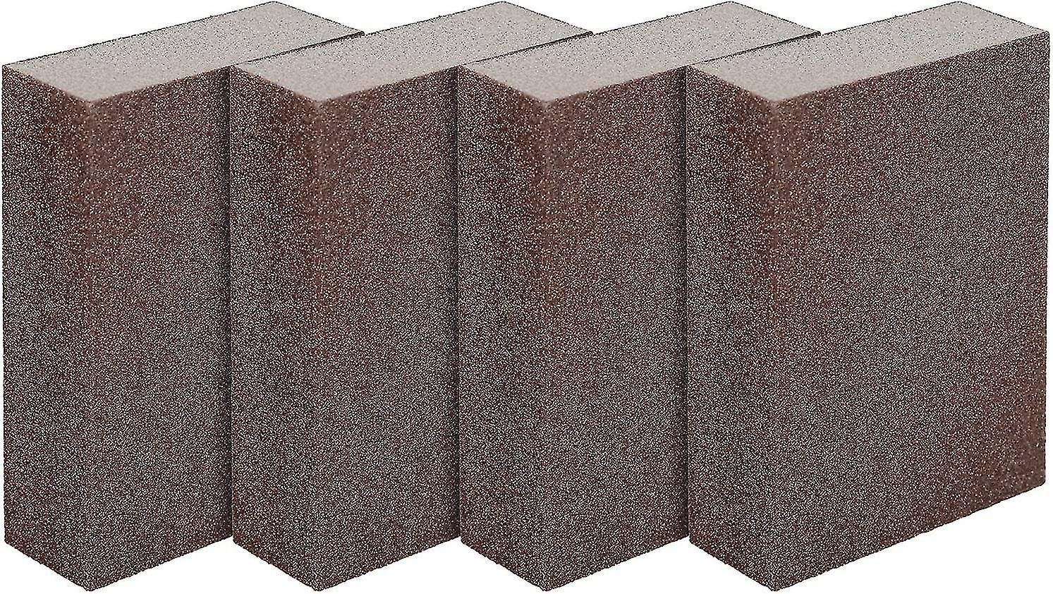 Set of 4 sponges/sanding blocks for damp and dry surfaces, fine (from 240 to 320) sanding