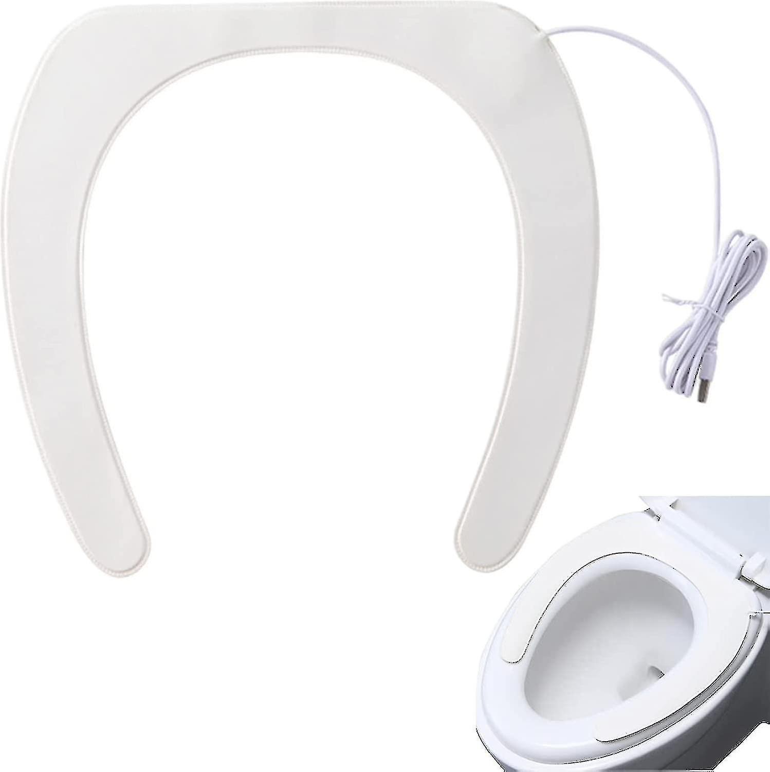 Numb toalettsits varmare, uppvärmd toalettstol långsträckt, mjuk & varm tjock vadderad toalettsitsöverdrag, 