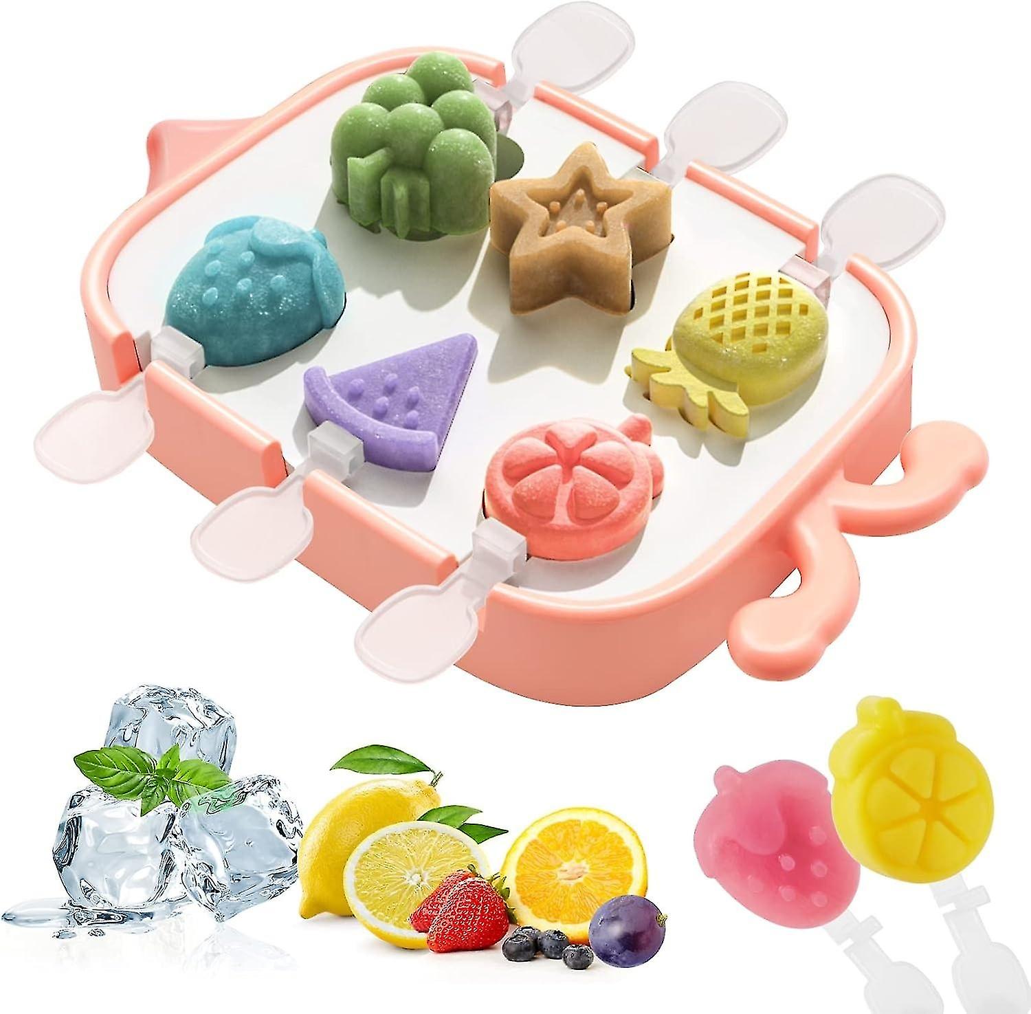 6 Pieces Mini Bpa Free Silicone Popsicle Mold, Popsicle Mold with Reusable Easy Release Stick Makes
