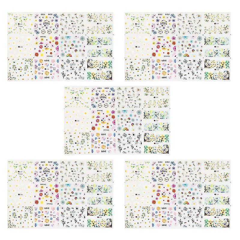 5sheets Flowers Nail Decals