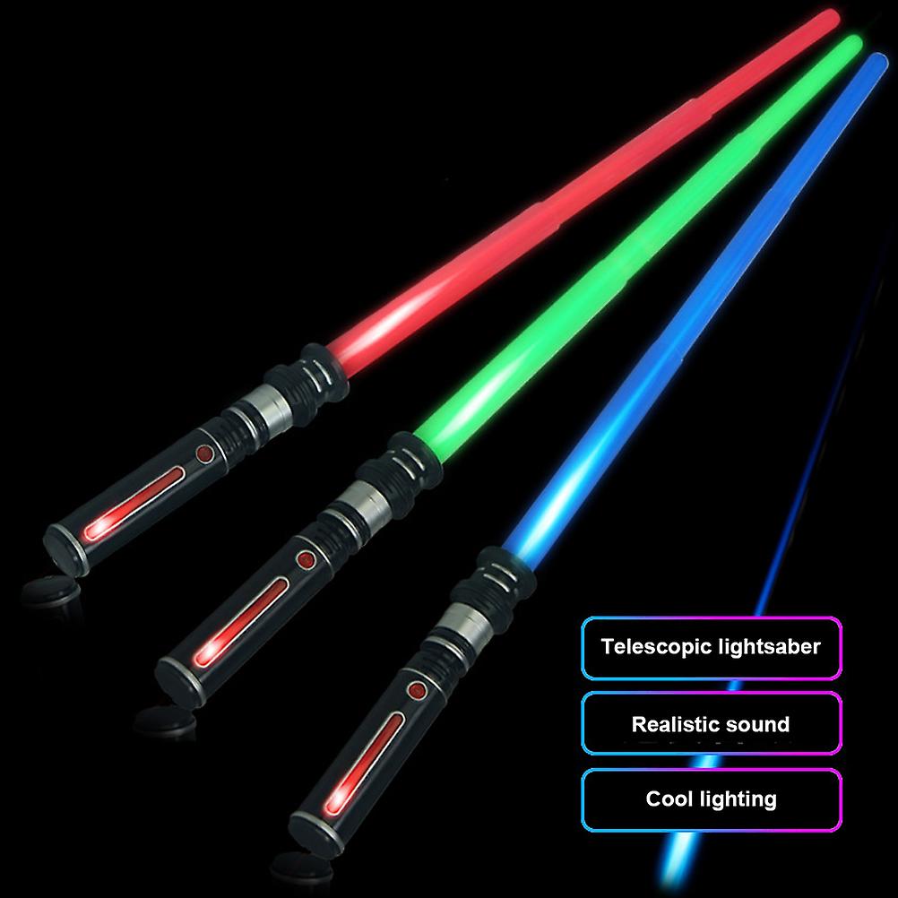 Retractable LED Light Emitting Sword with Simulated Sound Children Toy Flash Stick Props Party Role Play Props Gift