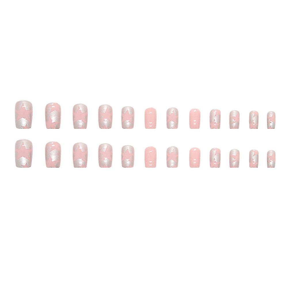 False Nails With Adhesive Stickers, Short False Nails