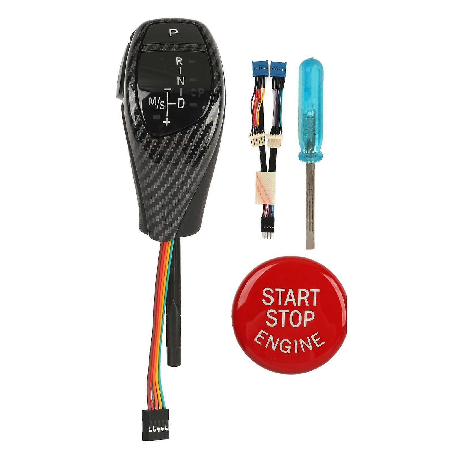 Led Shift Knob With One Click Start Button Automatic Gear Shift Head For Z4 E85 E86 2001 To 2008 Lhd Glossy Black