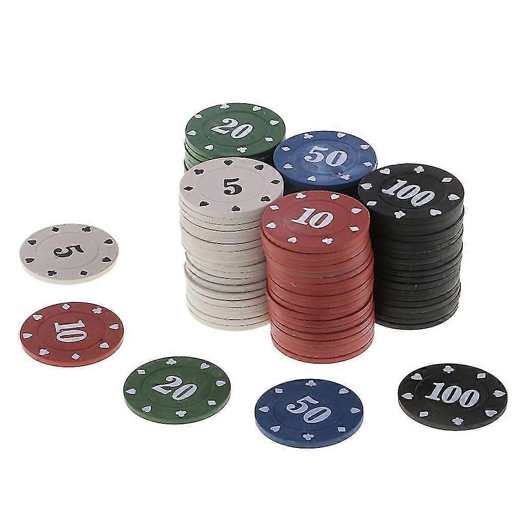 부속품을 세는 100pcs 둥근 플라스틱 칩 카지노 부지깽이 카드 게임 바카라 거푸집 오락 칩 5/10/20/50/100