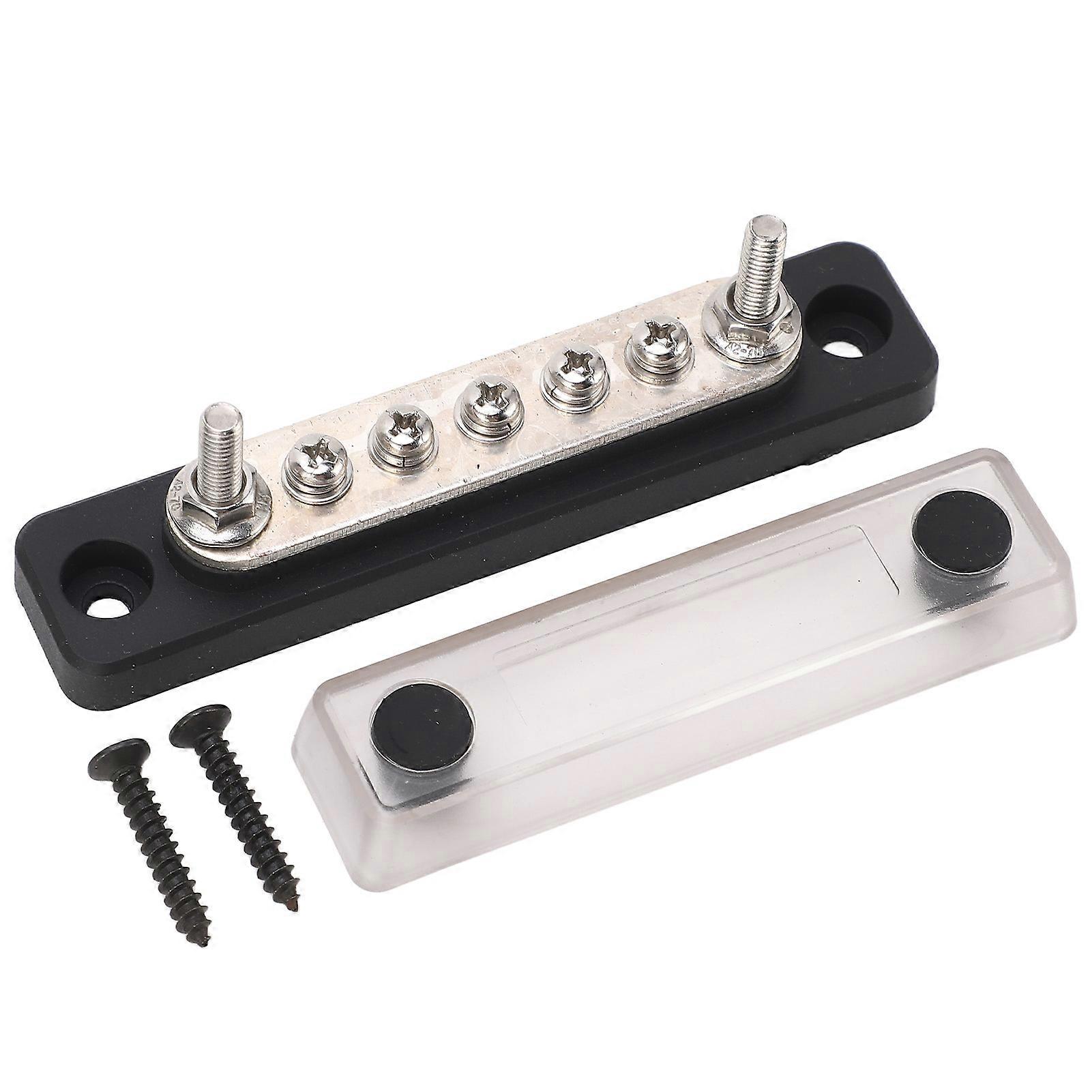 5 Post Bus Bar Heavy Duty Module 2 M5 Terminal Power Distribution Block Busbar for RV 48VDC 100A
