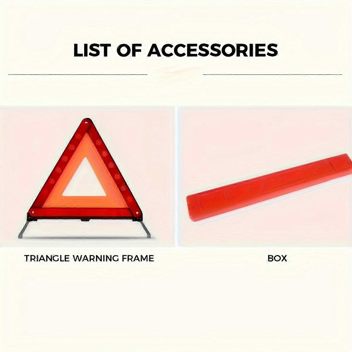 High-Visibility Red Reflective Car Emergency Triangle - Compact, Strong Reflection For Roadside Repairs & Nighttime Parking Safety