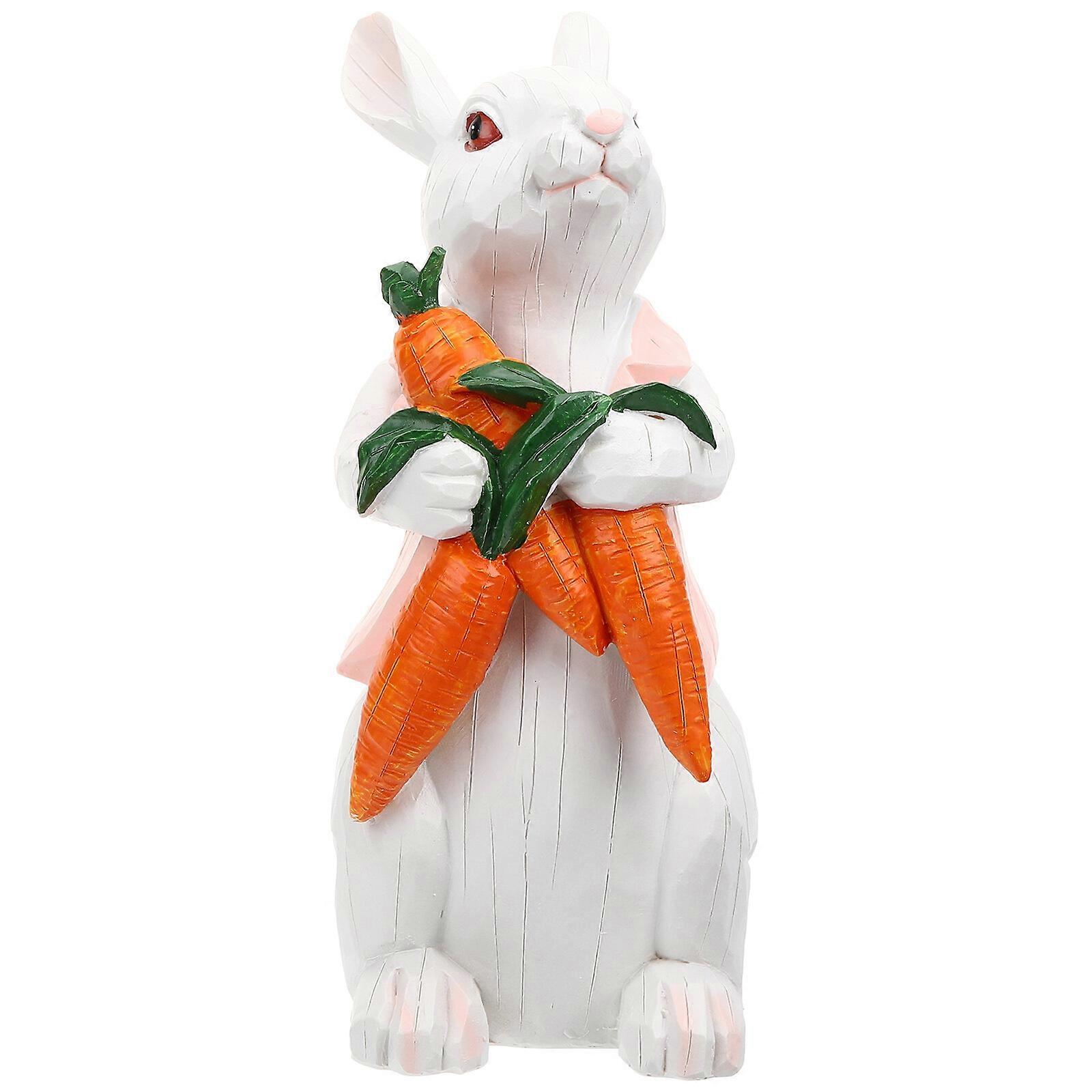 Easter Rabbit Statue Easter Garden Statue Decor Tabletop Bunny Ornament Easter Gift