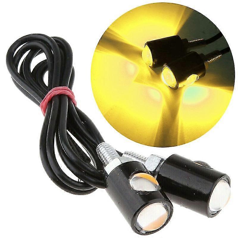 Exquisite Led Motorcycle Signal Lamp Number License Plate Light Mini Turn Signal Eagle Eye Shape Tail Rear Light Brake Fog Lamp Bulb 2pcs
