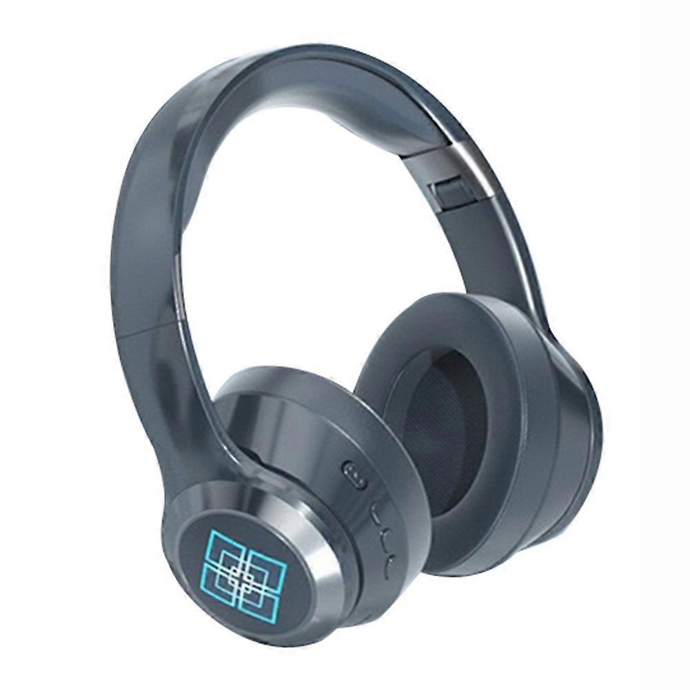Wireless Bluetooth V5.2 Headphones ENC Noise Cancelling Earbuds Foldable Adjustable Teen Headphones Deep Space Gray
