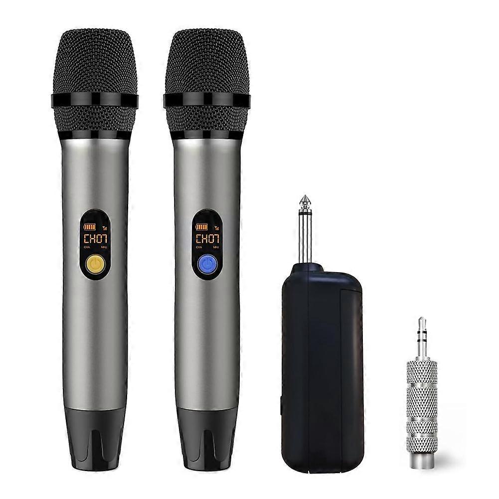 UHF Cordless Wireless Microphone Handheld Dynamic Professional Microphone System for Karaoke Singing, , Speech