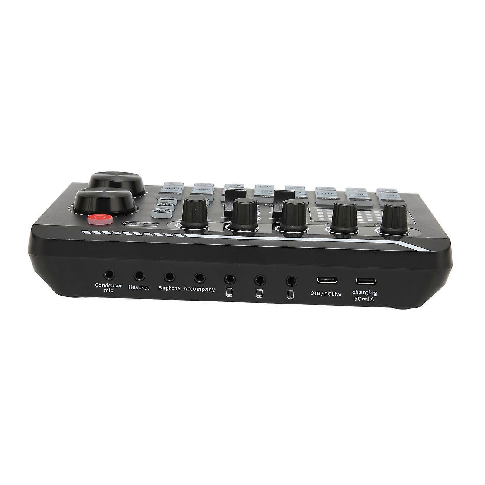 Sound Mixer Multiple Sound Effects Voice Change Live Broadcast Sound Card for Podcast Recording Streaming Home KTV