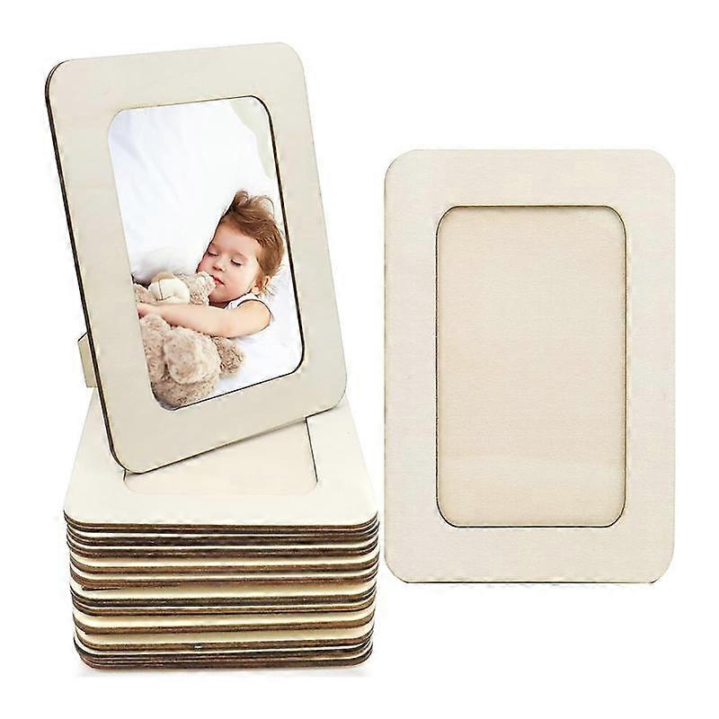 12 Pieces DIY Wood Picture Frames Unfinished Solid Wood Photo Picture Frames for 4 X 6 in Photos, S