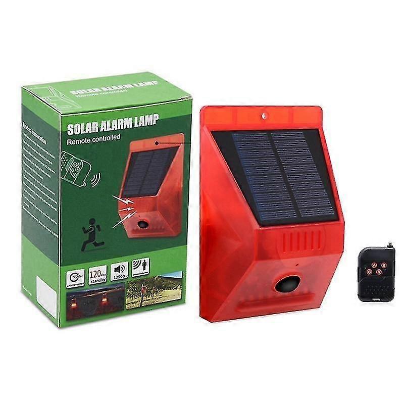 Solar Alarm Lamp, Remote Control, Security Motion Sensor, Siren Detector