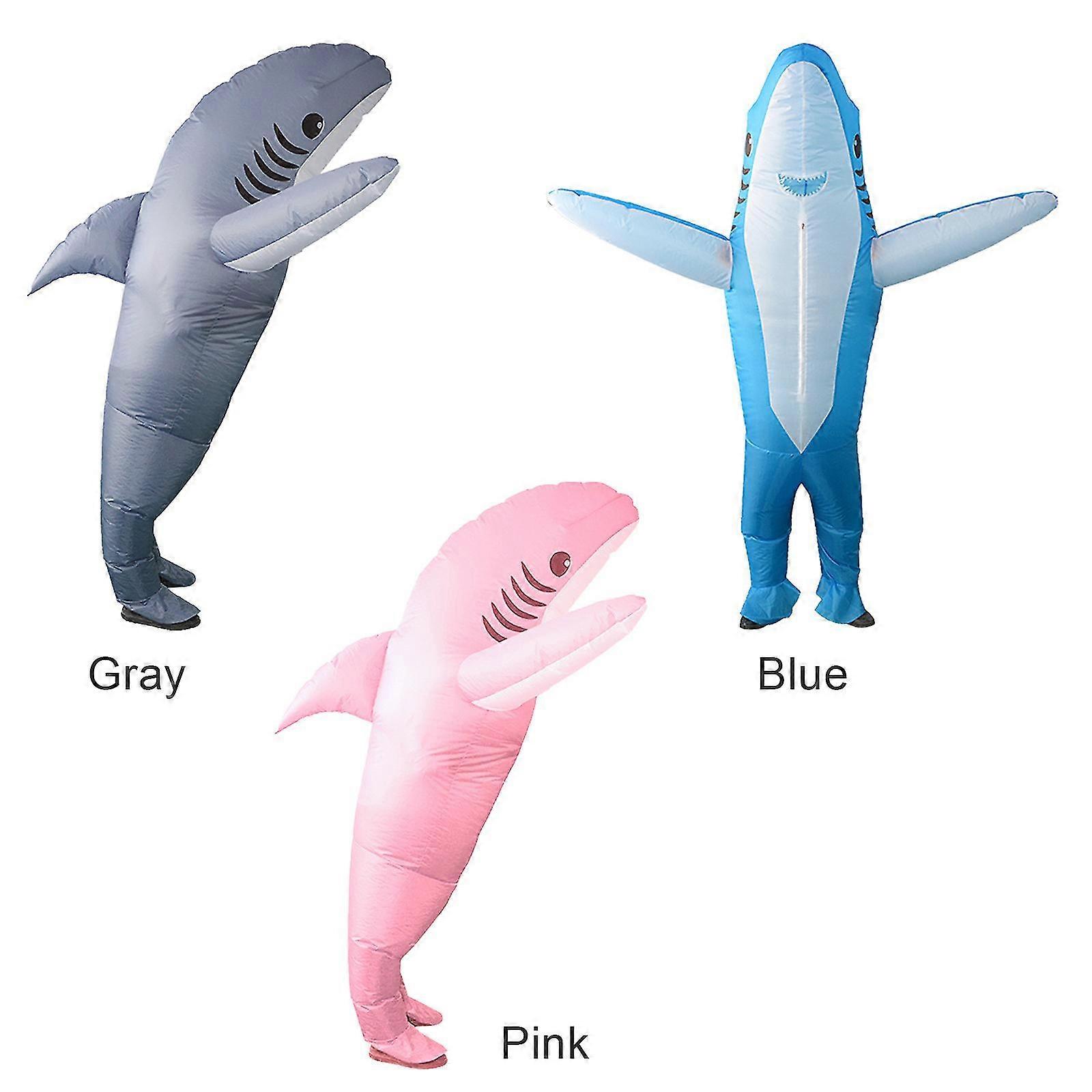 Funny Inflatable Shark Costumes With Inflatable Accessories Mascot Fancy Party Role Play Polyester Cloth Props Diy Halloween