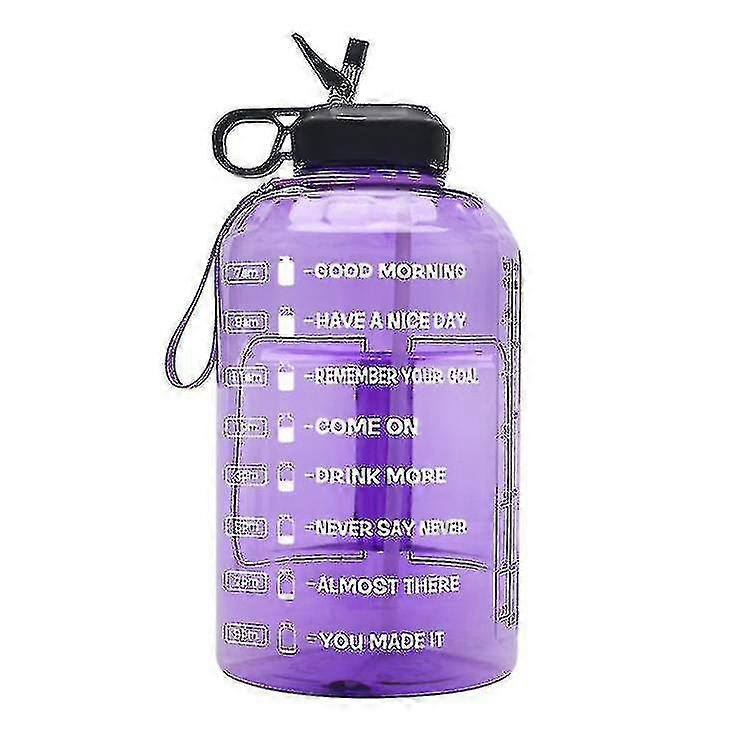 3.78l Large Water Bottle Hydration With Motivational Time Marker Reminder