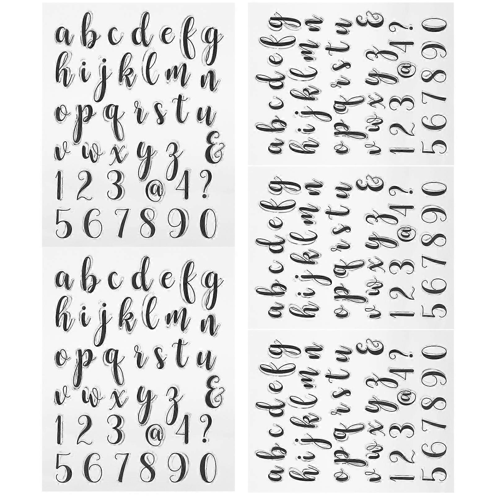 5 قطع من طوابع مطاطية شفافة لمجلة DIY سكرابوكينغ مكونة من 39 حرفًا بأحرف أبجدية صغيرة T1768