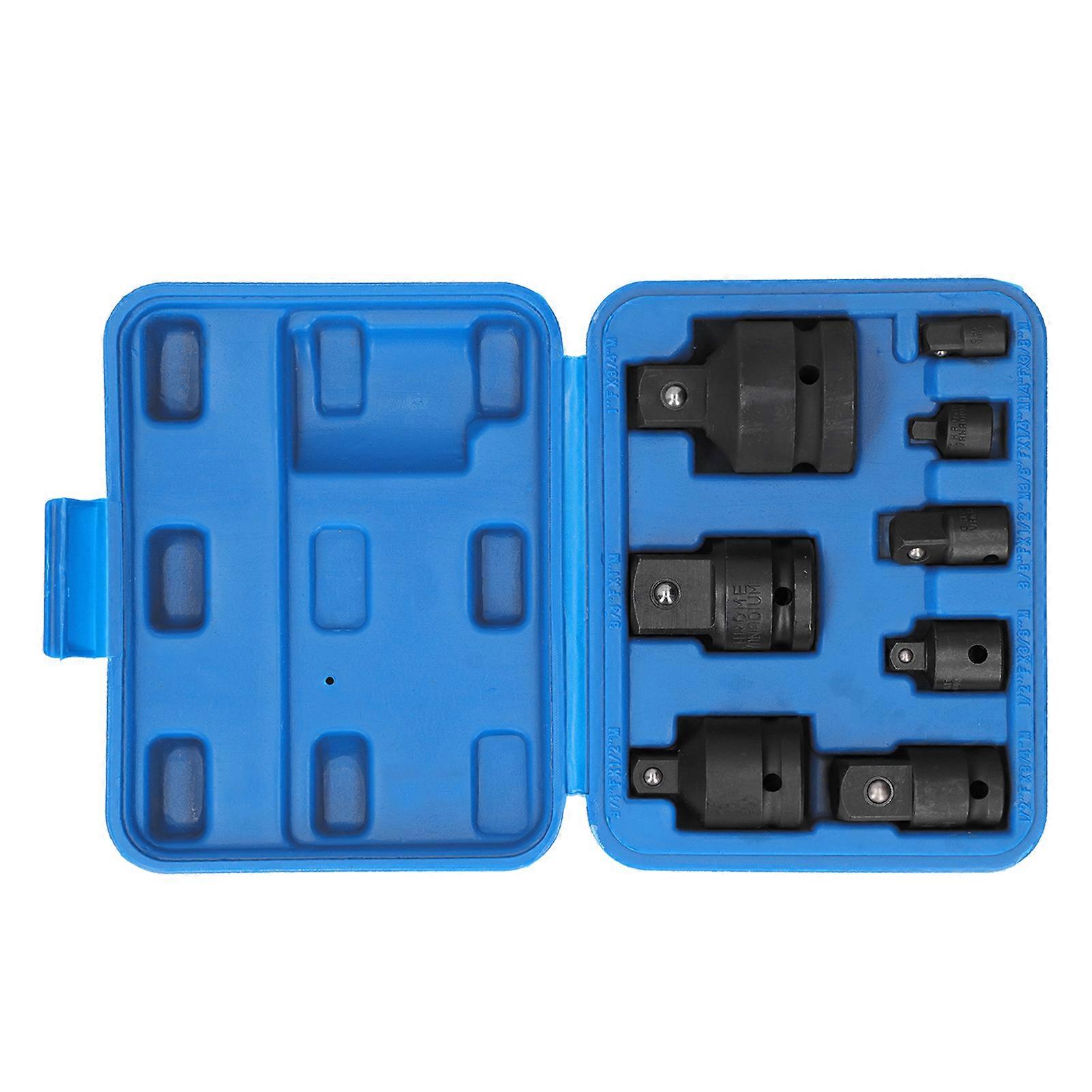 8pcs Pneumatic Sleeve Adapter Head Socket Reducer Vehicle Repairing Tool with Toolbox