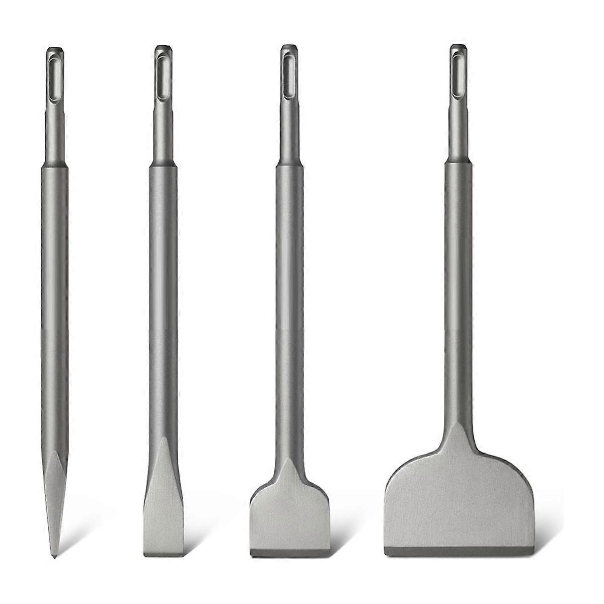 SDS Chisel Set, 4pcs Tile Removal Chisel Bits for SDS Plus Rotary Hammer Drill Attachments, for Demolition Chipping