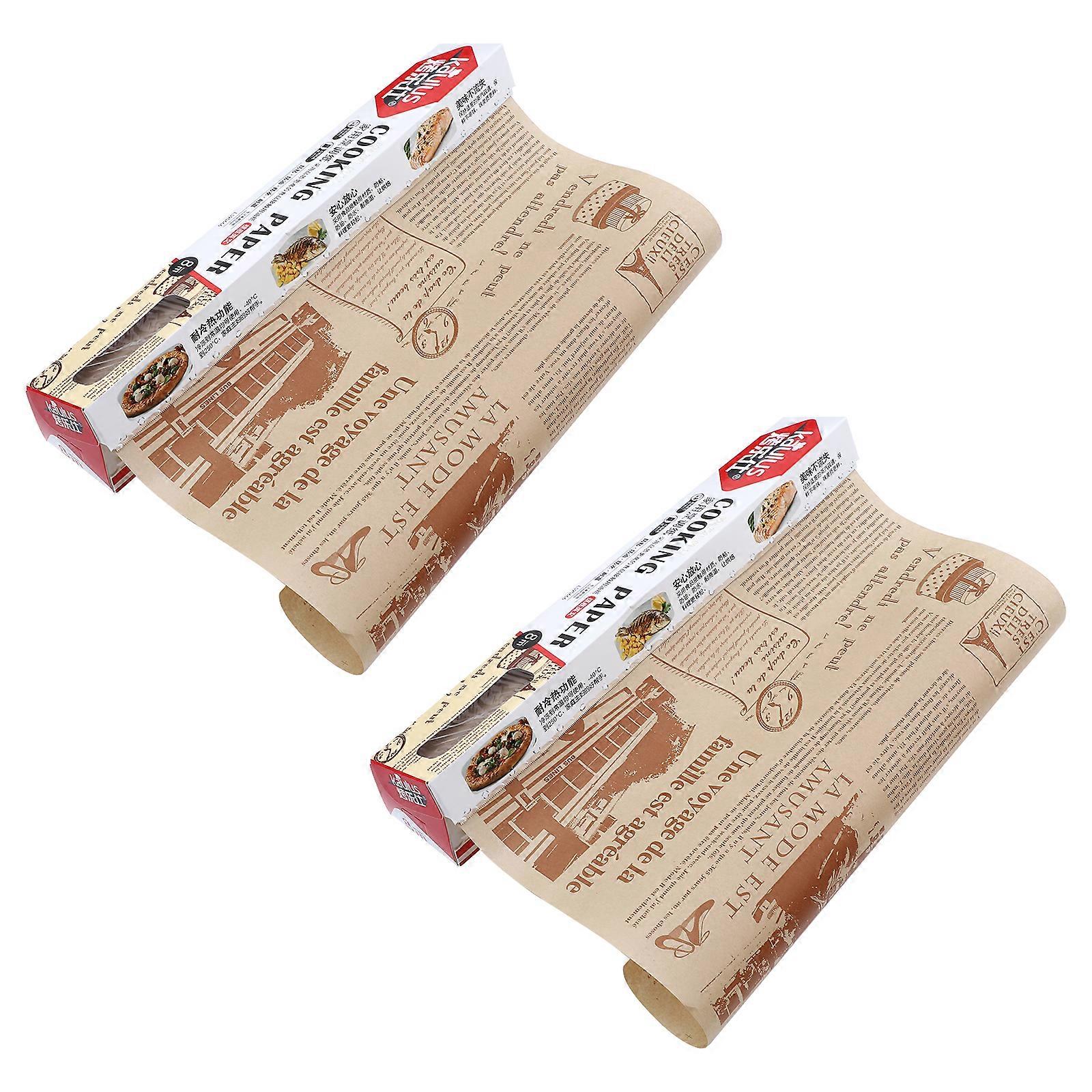 2 Rolls Newspaper Grease-proof Paper Bread Paper Pad Baking Tray Oil Paper