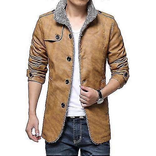 Kış Deri Ceket Erkekler Kışlık Ceket Erkekler İçin Kışlık Montlar Erkek Pu Deri Kürk Ceket Ceket Kürk Sıcak Uzun İş Rahat Ceket