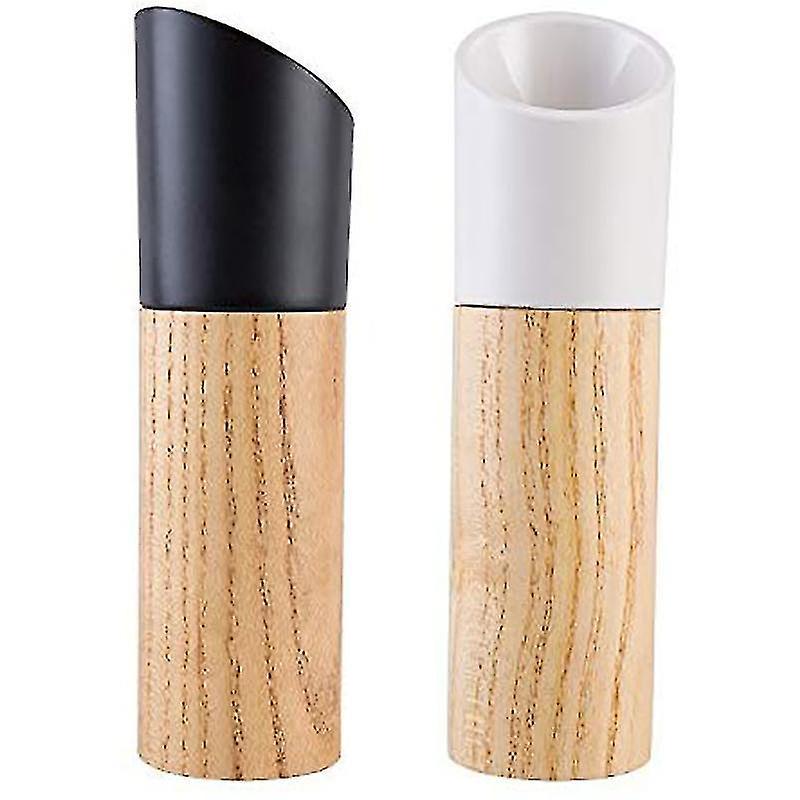 Wood Salt And Pepper Grinder Set Of 2 With Adjustable Ceramic Rotor